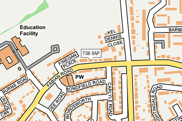 TS6 9AP map - OS OpenMap – Local (Ordnance Survey)