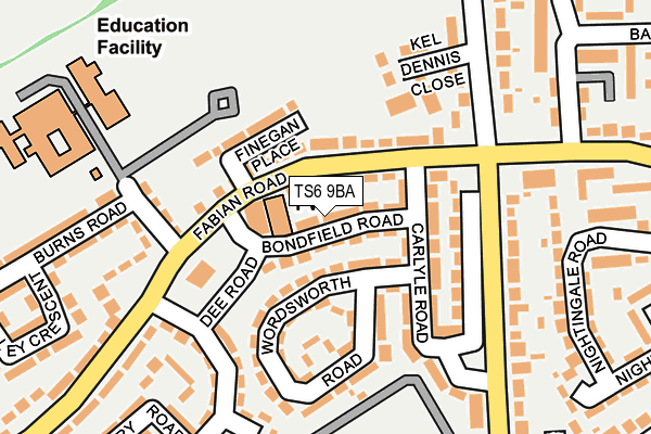 TS6 9BA map - OS OpenMap – Local (Ordnance Survey)