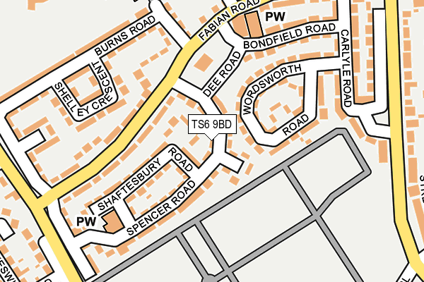 TS6 9BD map - OS OpenMap – Local (Ordnance Survey)