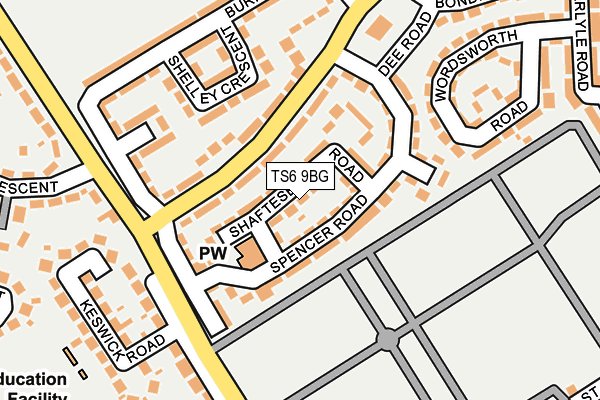 TS6 9BG map - OS OpenMap – Local (Ordnance Survey)
