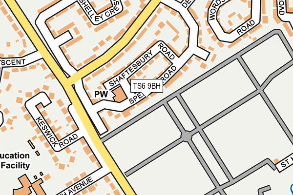 TS6 9BH map - OS OpenMap – Local (Ordnance Survey)