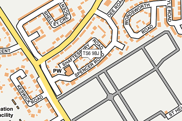 TS6 9BJ map - OS OpenMap – Local (Ordnance Survey)