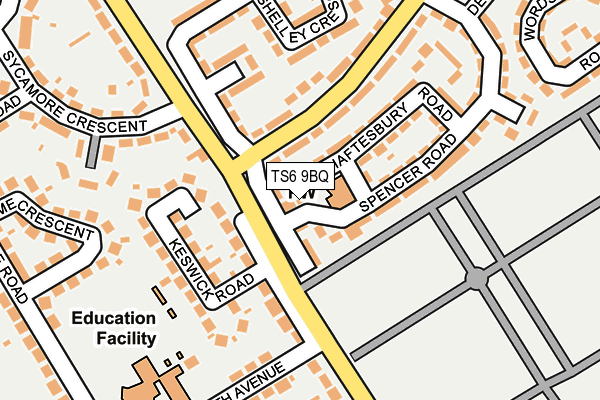 TS6 9BQ map - OS OpenMap – Local (Ordnance Survey)