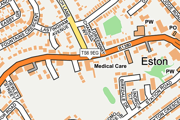 TS6 9EG map - OS OpenMap – Local (Ordnance Survey)