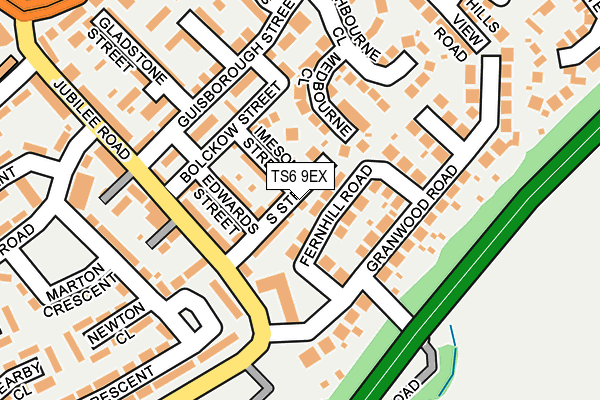 TS6 9EX map - OS OpenMap – Local (Ordnance Survey)