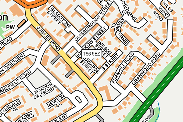 TS6 9EZ map - OS OpenMap – Local (Ordnance Survey)