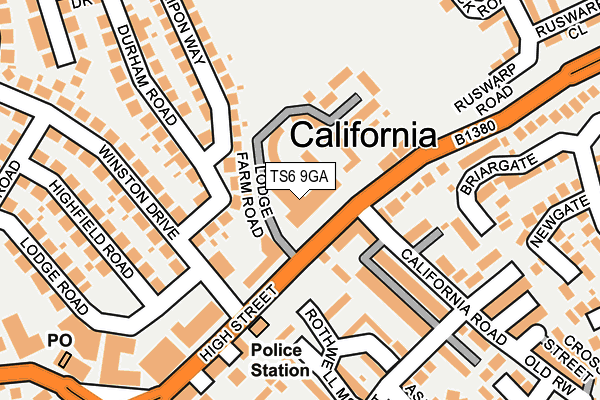 TS6 9GA map - OS OpenMap – Local (Ordnance Survey)