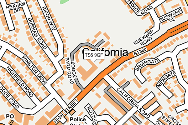 TS6 9GF map - OS OpenMap – Local (Ordnance Survey)