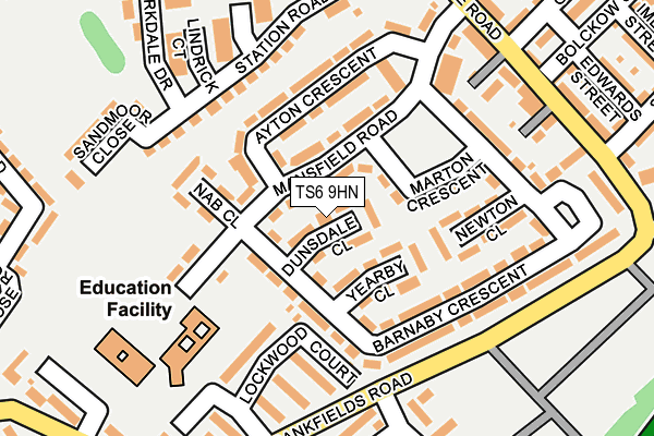 TS6 9HN map - OS OpenMap – Local (Ordnance Survey)