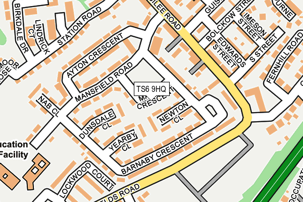 TS6 9HQ map - OS OpenMap – Local (Ordnance Survey)