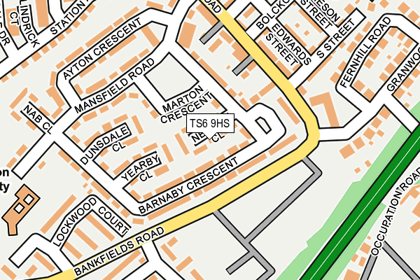 TS6 9HS map - OS OpenMap – Local (Ordnance Survey)