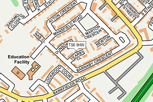 TS6 9HW map - OS OpenMap – Local (Ordnance Survey)