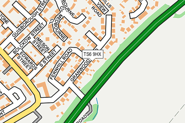 TS6 9HX map - OS OpenMap – Local (Ordnance Survey)