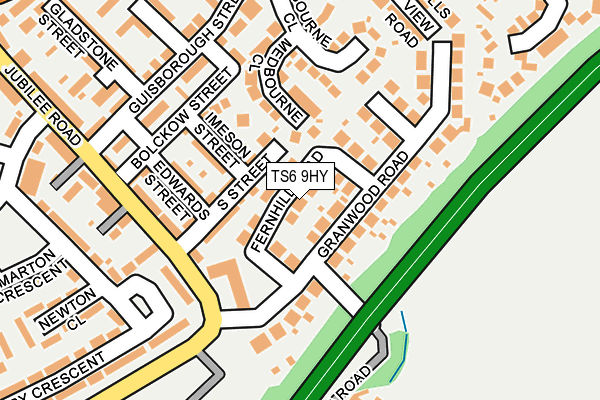 TS6 9HY map - OS OpenMap – Local (Ordnance Survey)