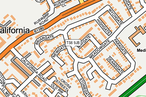 TS6 9JB map - OS OpenMap – Local (Ordnance Survey)