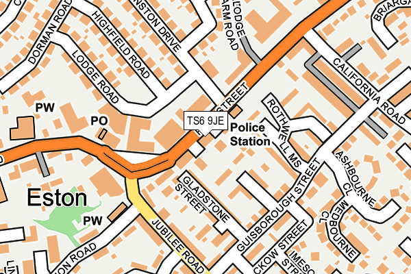 TS6 9JE map - OS OpenMap – Local (Ordnance Survey)