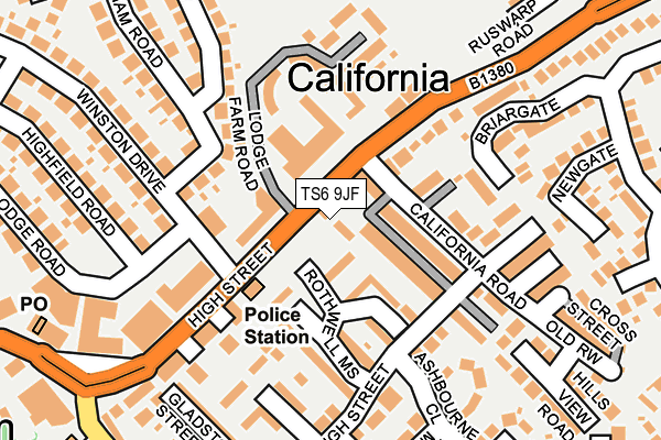 TS6 9JF map - OS OpenMap – Local (Ordnance Survey)