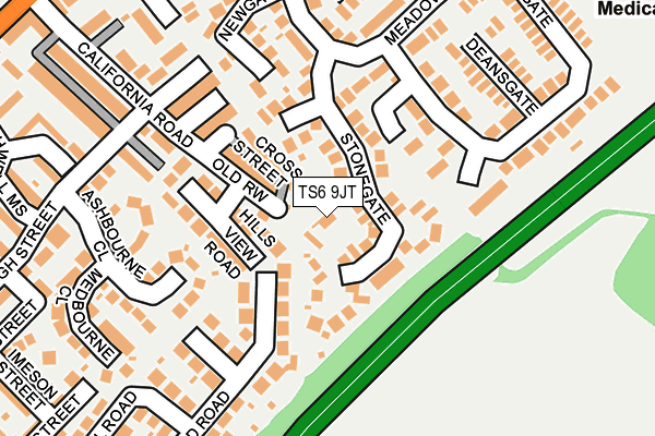 TS6 9JT map - OS OpenMap – Local (Ordnance Survey)