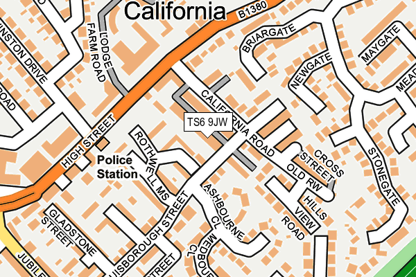 TS6 9JW map - OS OpenMap – Local (Ordnance Survey)