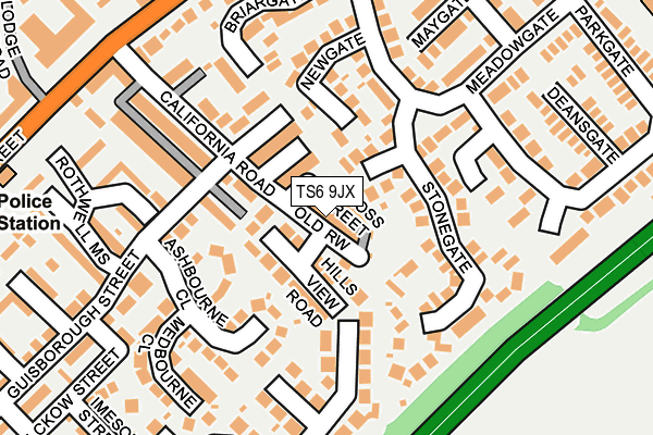 TS6 9JX map - OS OpenMap – Local (Ordnance Survey)