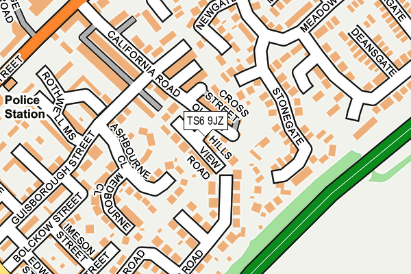 TS6 9JZ map - OS OpenMap – Local (Ordnance Survey)