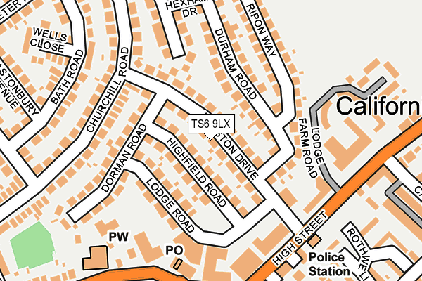 TS6 9LX map - OS OpenMap – Local (Ordnance Survey)