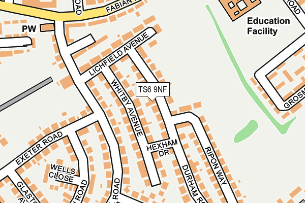 TS6 9NF map - OS OpenMap – Local (Ordnance Survey)