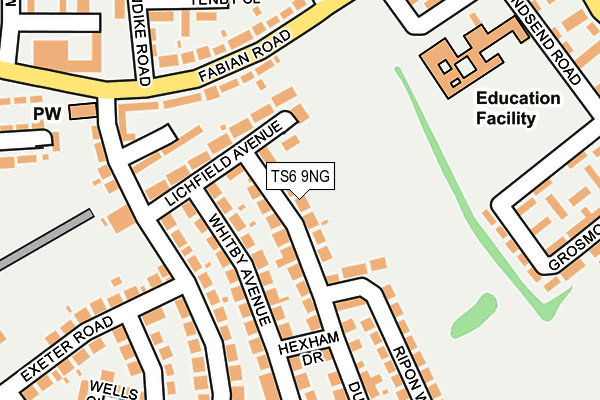 TS6 9NG map - OS OpenMap – Local (Ordnance Survey)