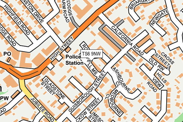 TS6 9NW map - OS OpenMap – Local (Ordnance Survey)
