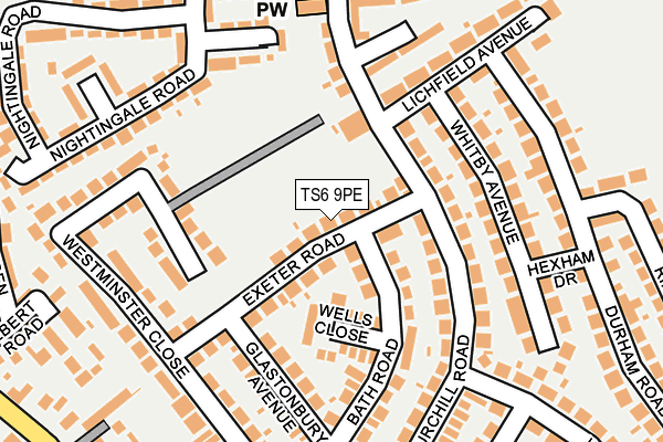 TS6 9PE map - OS OpenMap – Local (Ordnance Survey)