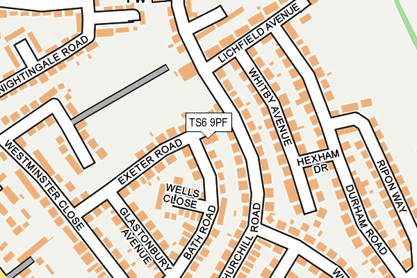 TS6 9PF map - OS OpenMap – Local (Ordnance Survey)