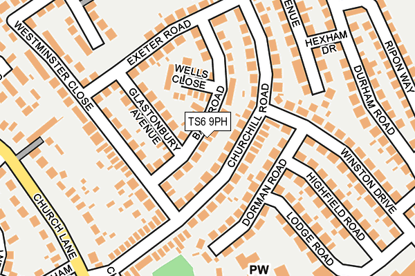 TS6 9PH map - OS OpenMap – Local (Ordnance Survey)