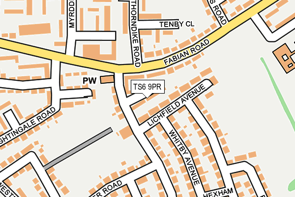 TS6 9PR map - OS OpenMap – Local (Ordnance Survey)