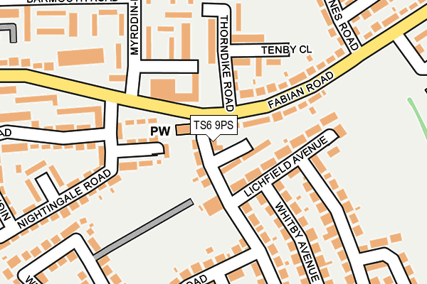 TS6 9PS map - OS OpenMap – Local (Ordnance Survey)