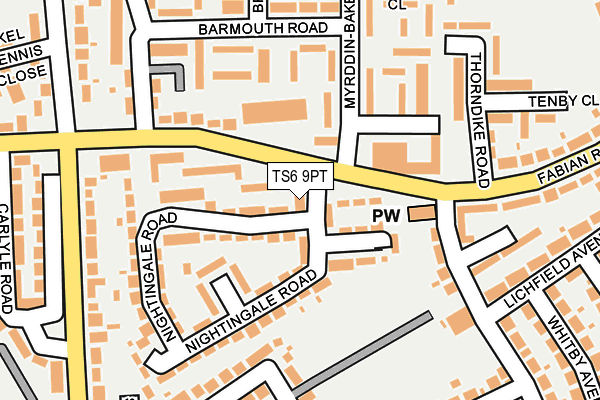 TS6 9PT map - OS OpenMap – Local (Ordnance Survey)