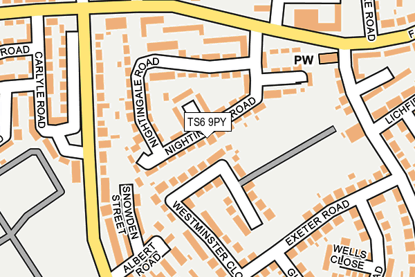 TS6 9PY map - OS OpenMap – Local (Ordnance Survey)