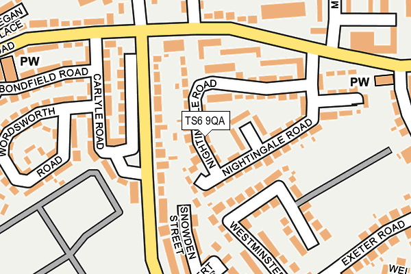 TS6 9QA map - OS OpenMap – Local (Ordnance Survey)