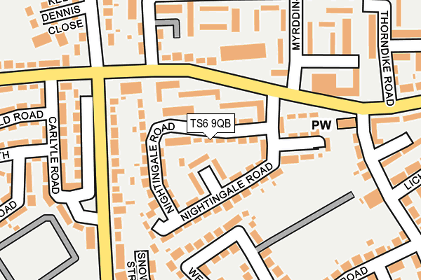 TS6 9QB map - OS OpenMap – Local (Ordnance Survey)