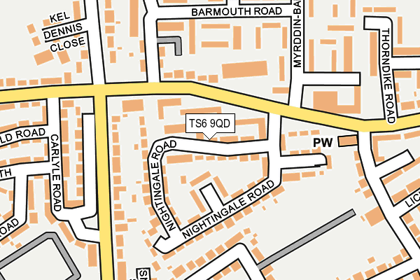 TS6 9QD map - OS OpenMap – Local (Ordnance Survey)