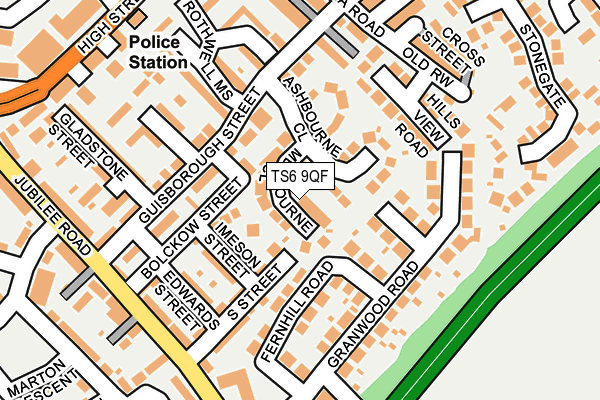 TS6 9QF map - OS OpenMap – Local (Ordnance Survey)