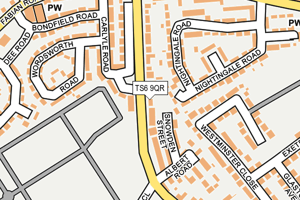 TS6 9QR map - OS OpenMap – Local (Ordnance Survey)
