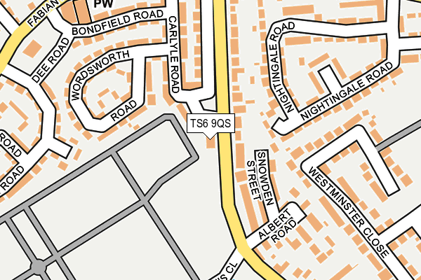 TS6 9QS map - OS OpenMap – Local (Ordnance Survey)