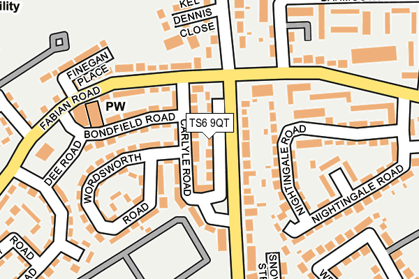 TS6 9QT map - OS OpenMap – Local (Ordnance Survey)