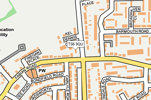 TS6 9QU map - OS OpenMap – Local (Ordnance Survey)