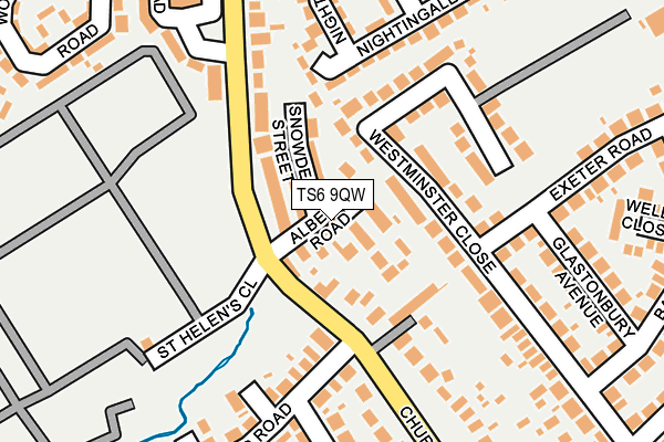 TS6 9QW map - OS OpenMap – Local (Ordnance Survey)