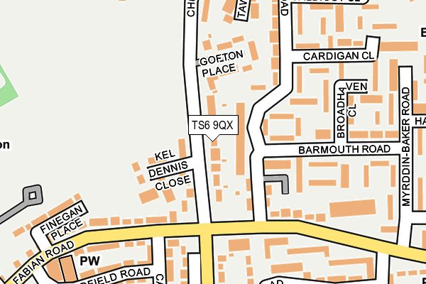 TS6 9QX map - OS OpenMap – Local (Ordnance Survey)