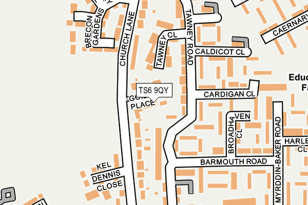 TS6 9QY map - OS OpenMap – Local (Ordnance Survey)