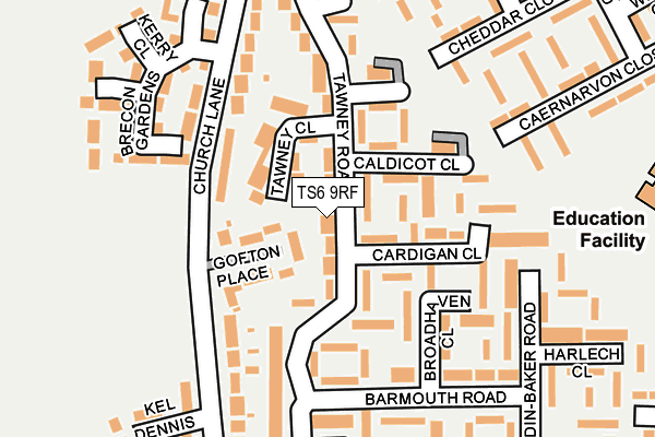 TS6 9RF map - OS OpenMap – Local (Ordnance Survey)