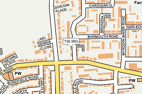 TS6 9RG map - OS OpenMap – Local (Ordnance Survey)