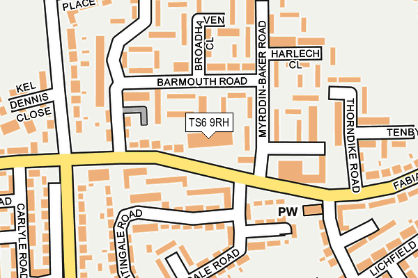 TS6 9RH map - OS OpenMap – Local (Ordnance Survey)